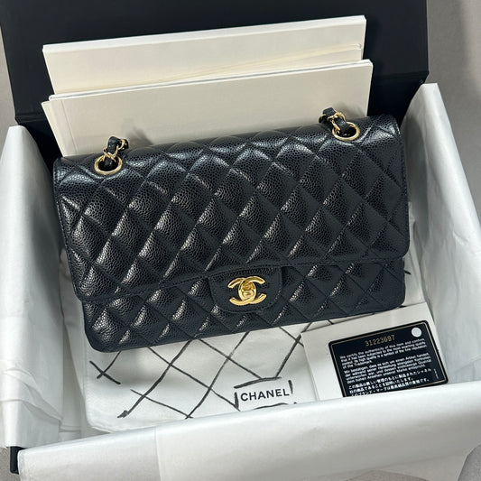 Chanel - Classic Flap - Caviar leather - Black - (medium)