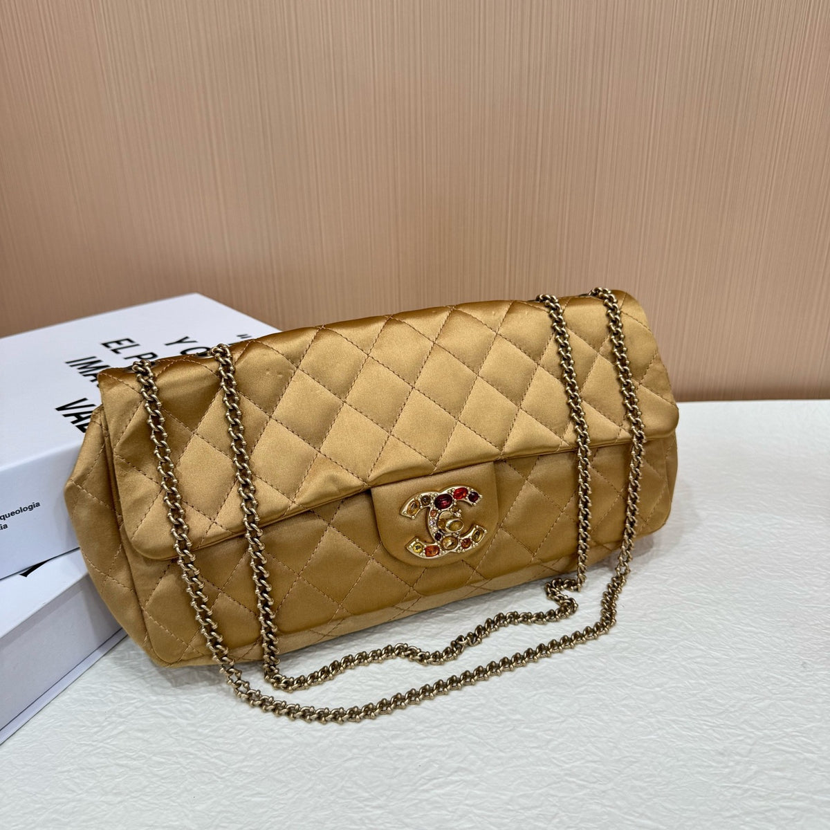 Chanel - Classic Flap - Cloth - Gold