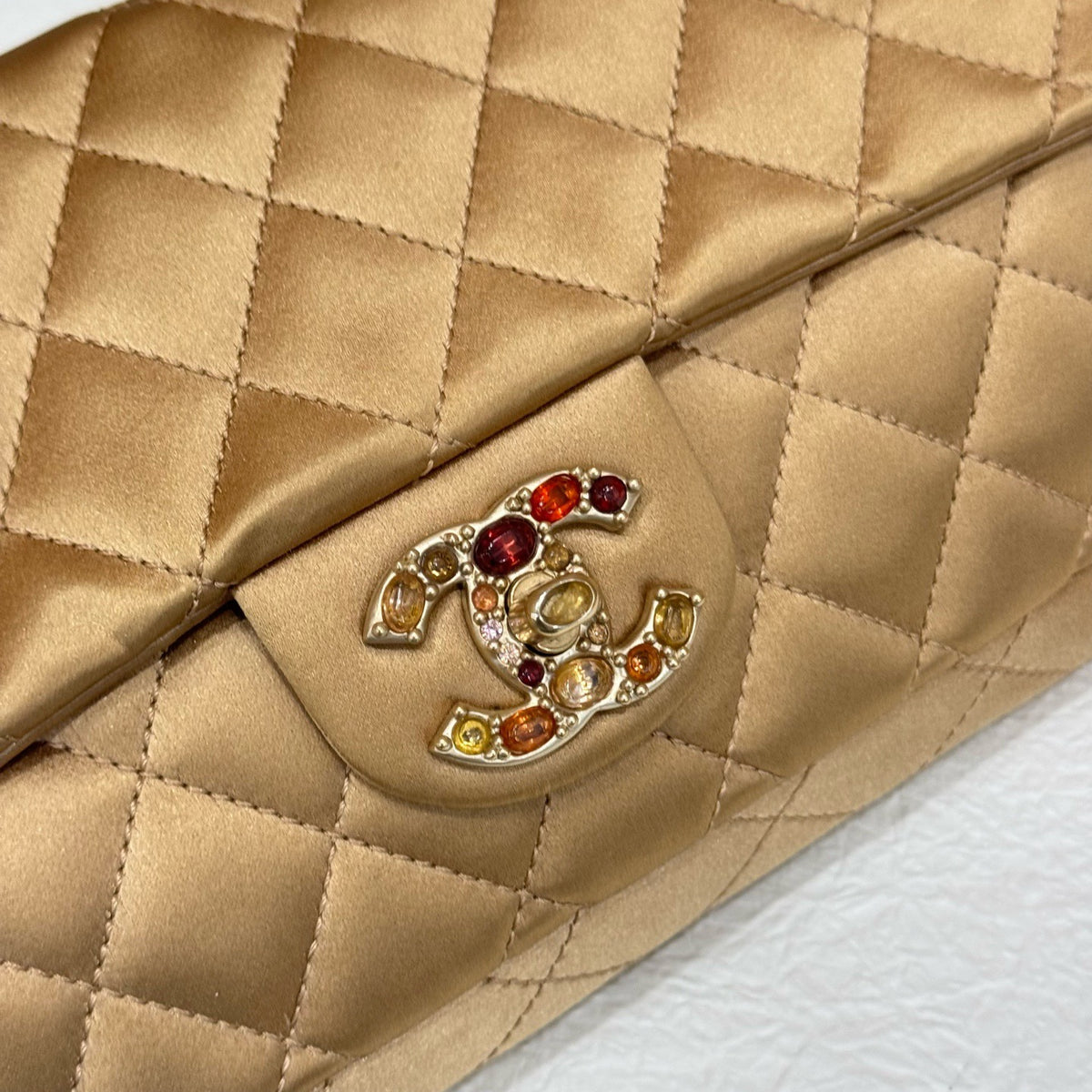 Chanel - Classic Flap - Cloth - Gold