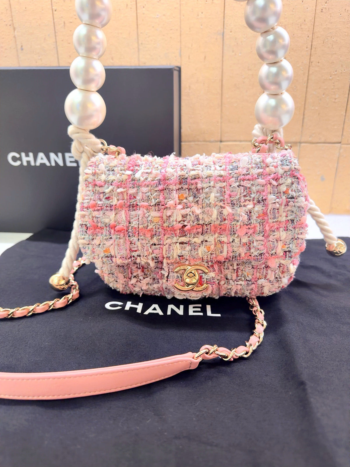Chanel - Classic Flap - Cloth - Pink - (mini)