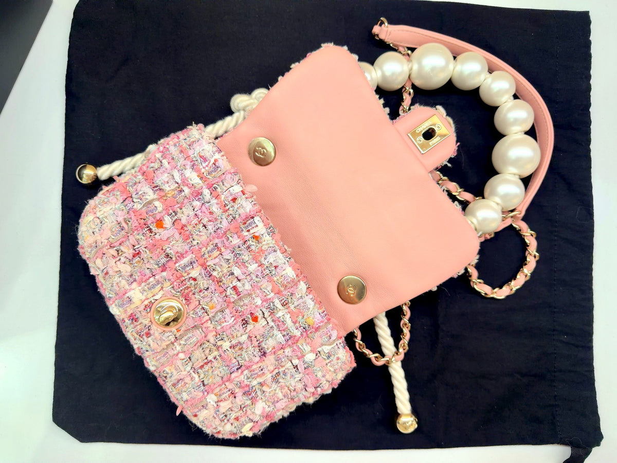 Chanel - Classic Flap - Cloth - Pink - (mini)