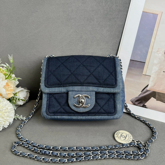 Chanel - Classic Flap - Denim - Blue - (mini)