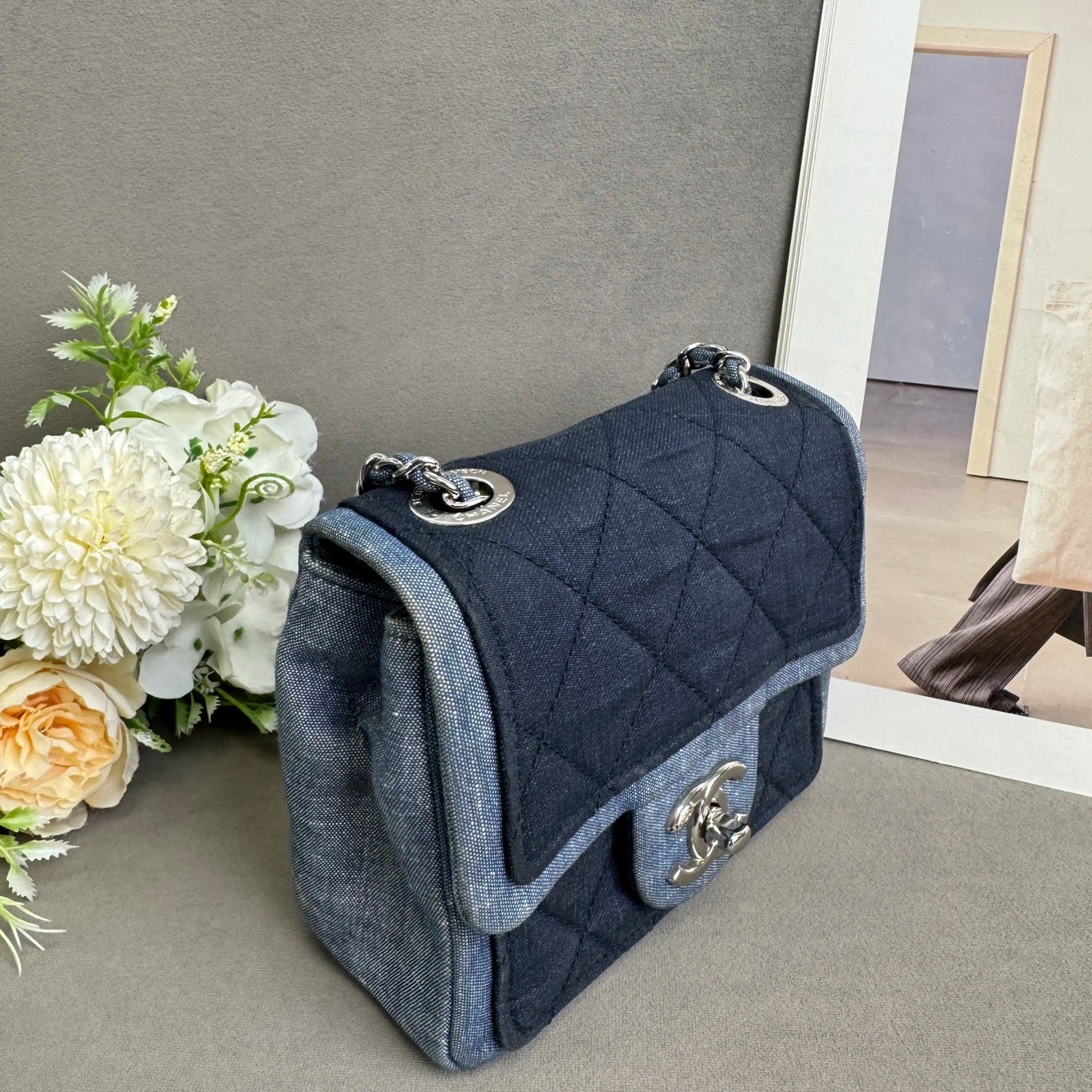Chanel - Classic Flap - Denim - Blue - (mini)