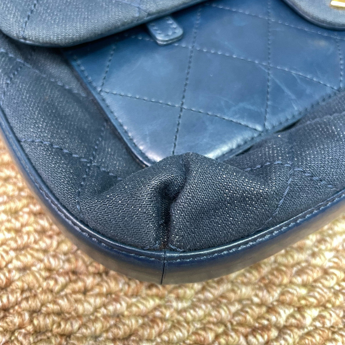 Chanel - Classic Flap - Denim - Jeans - Blue - (large)