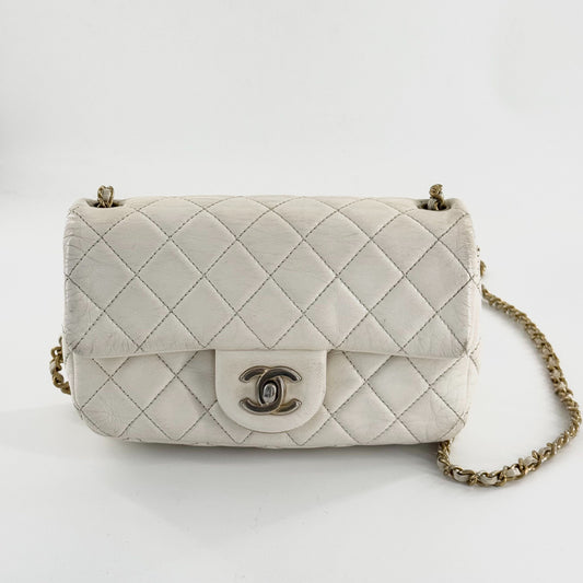 Chanel - Classic Flap Gold Ball Mini - Lambskin leather - White - (mini)