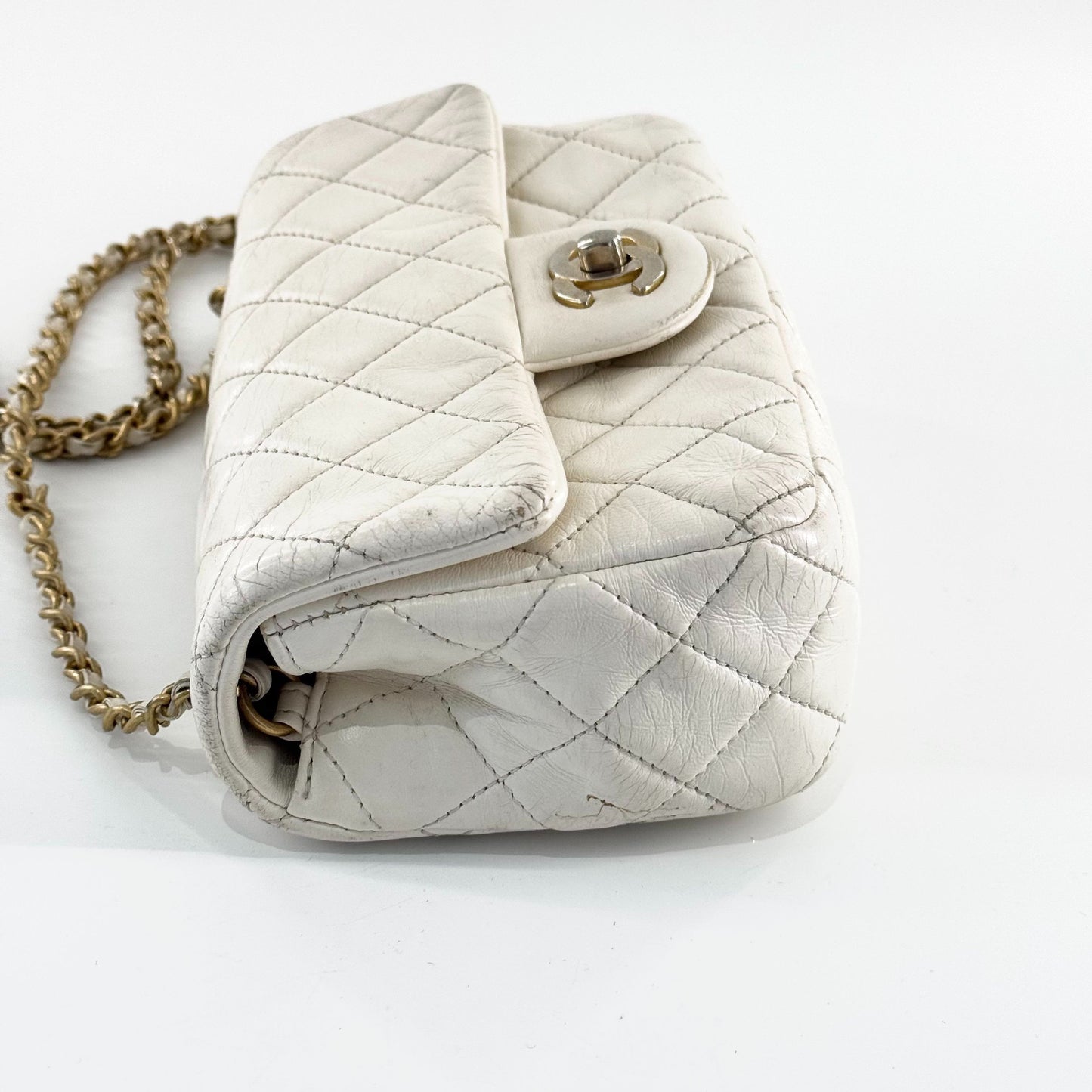 Chanel - Classic Flap Gold Ball Mini - Lambskin leather - White - (mini)