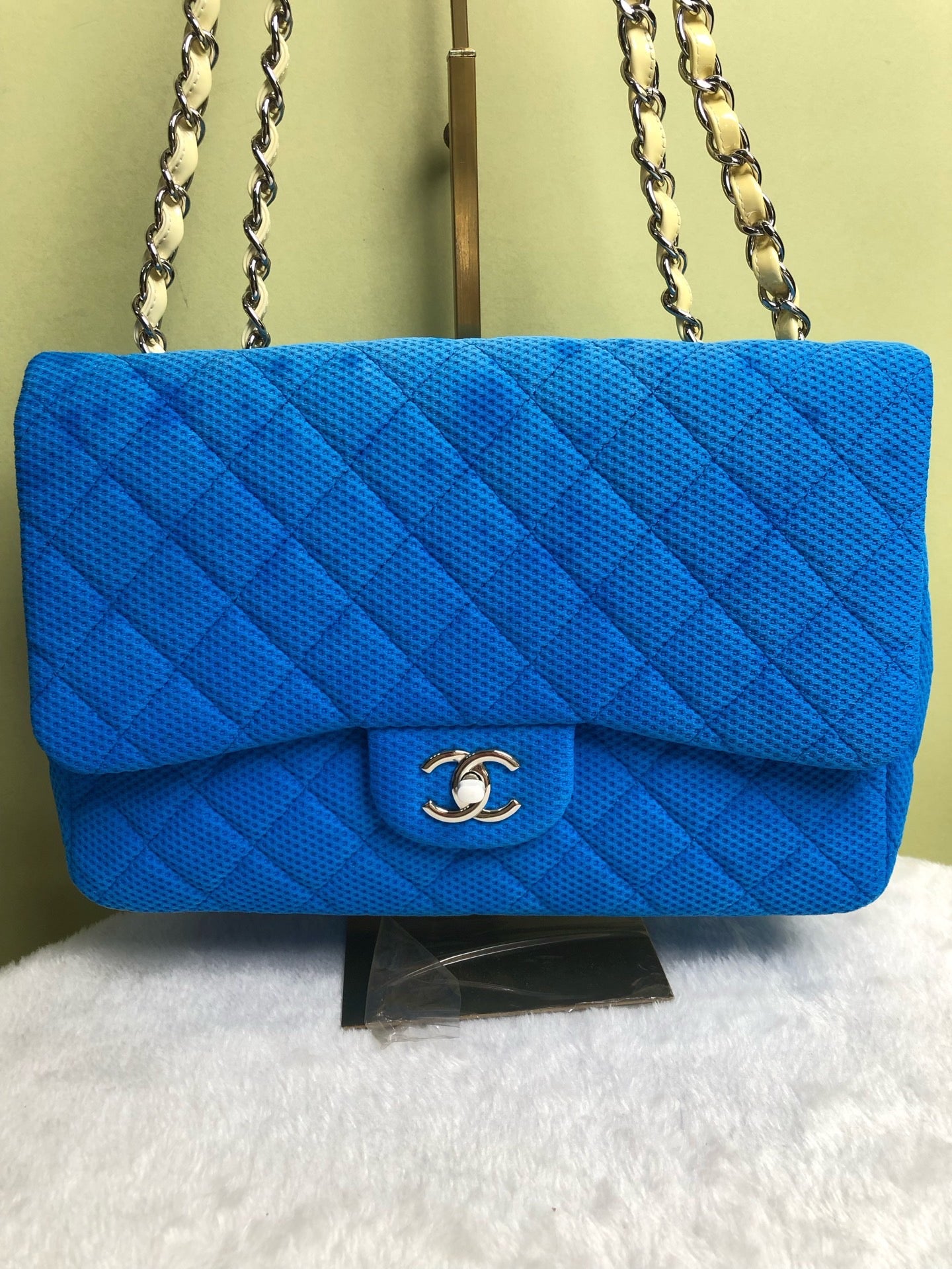 Chanel - Classic Flap Jumbo - Fabric - Blue - (large)