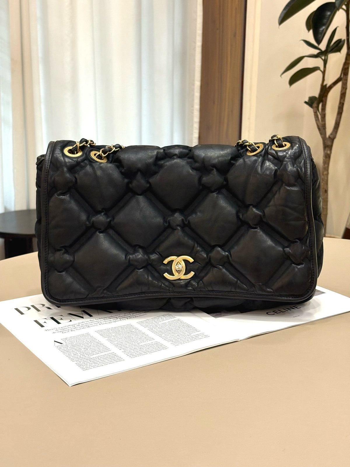 Chanel - Classic Flap Jumbo - Leather - Black - (large)