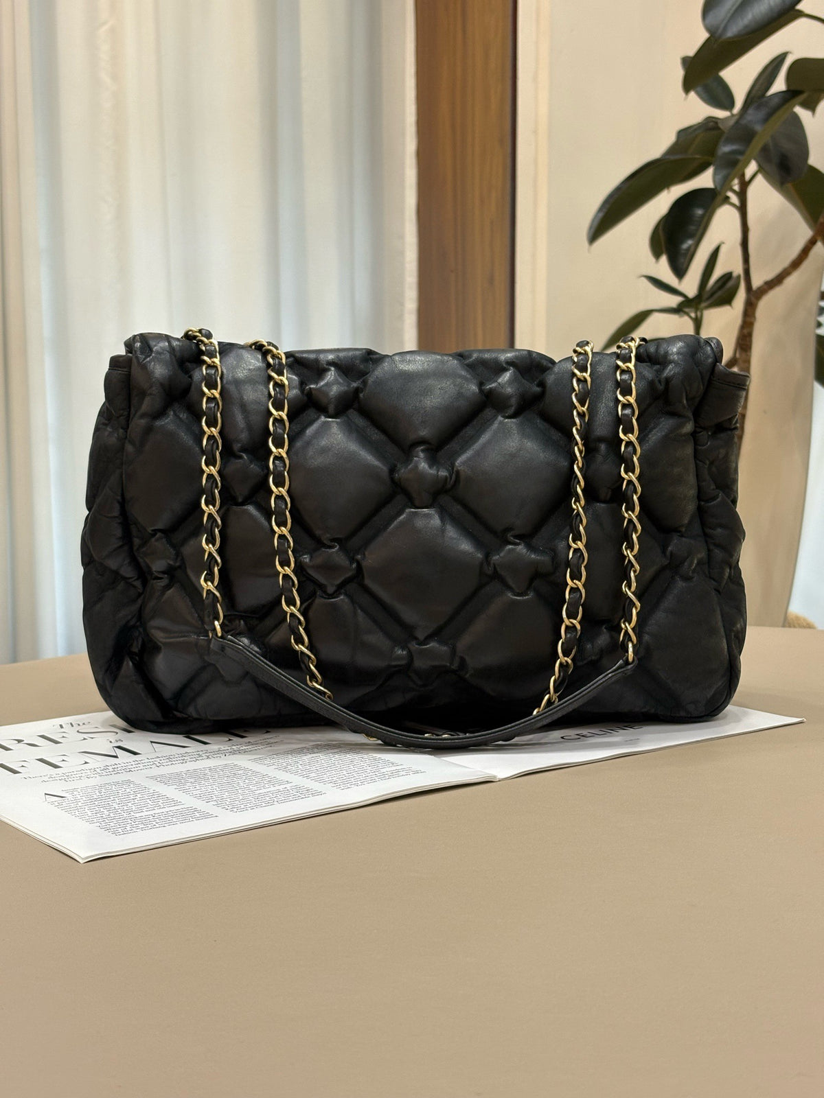 Chanel - Classic Flap Jumbo - Leather - Black - (large)