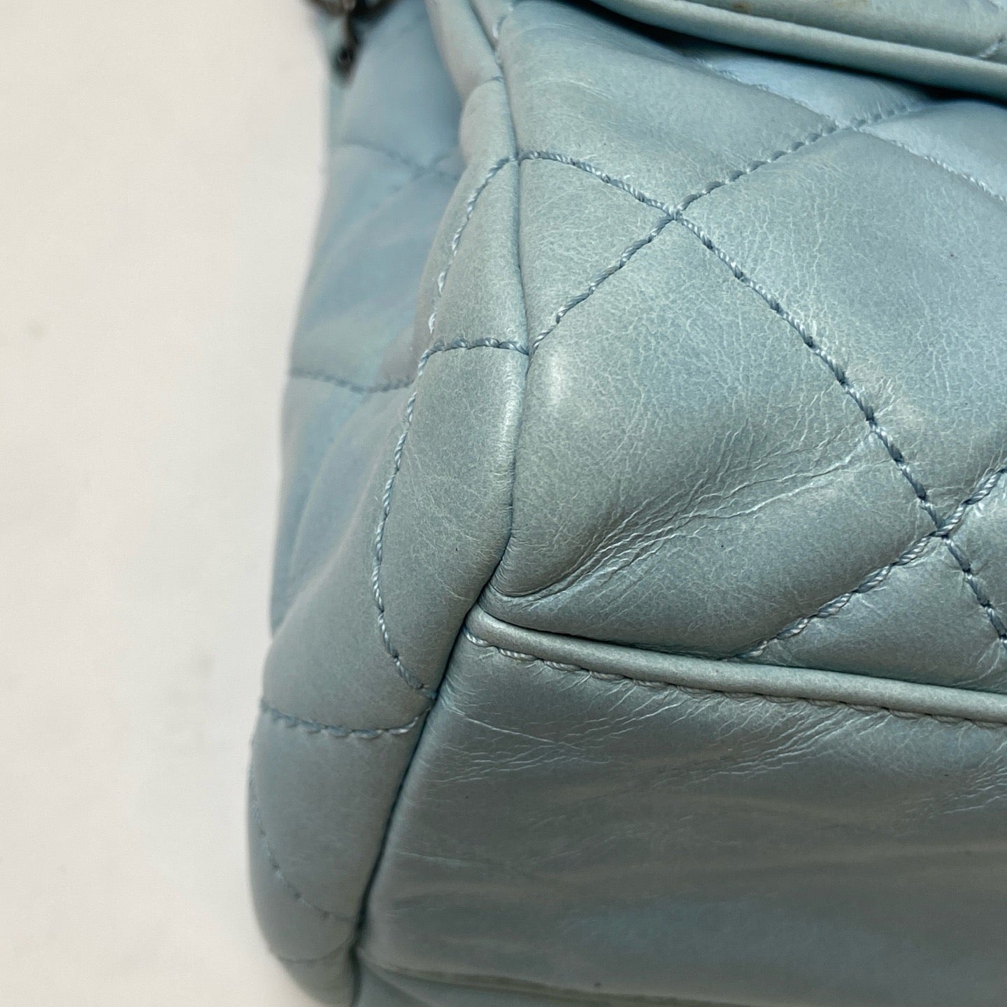 Chanel - Classic Flap Jumbo - Leather - Blue - (large)