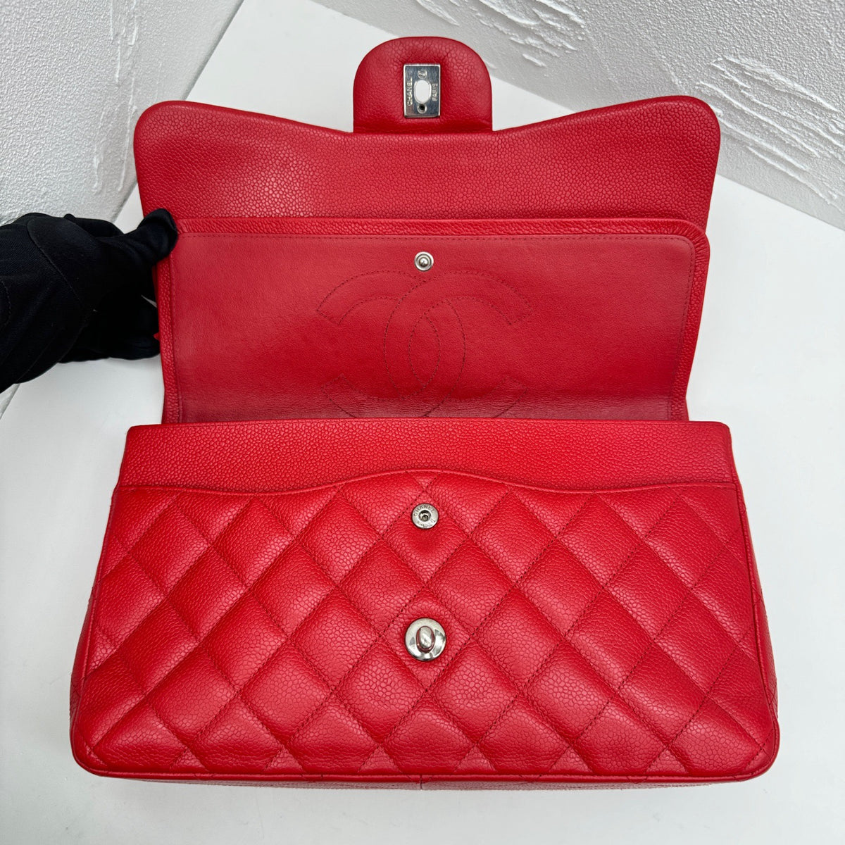 Chanel - Classic Flap Jumbo - Leather - Red - (large)