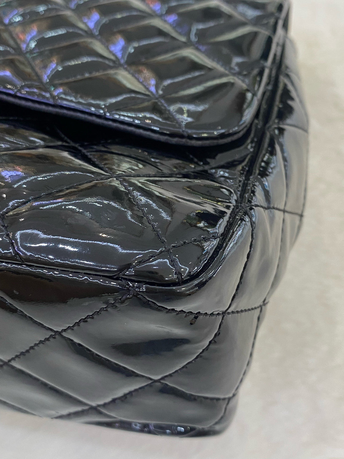 Chanel - Classic Flap Jumbo - Patent leather - Black - (extra-large)