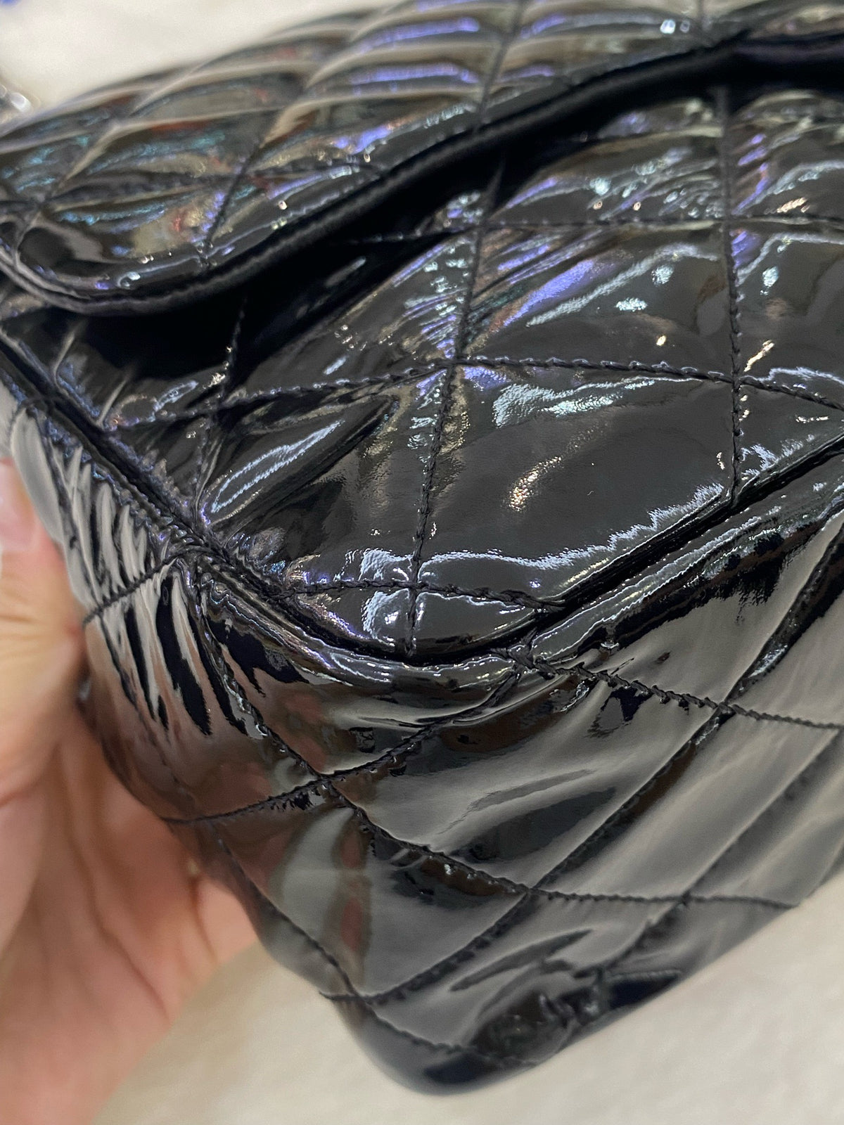 Chanel - Classic Flap Jumbo - Patent leather - Black - (extra-large)