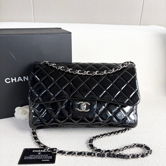 Chanel - Classic Flap Jumbo - Patent leather - Black - (Jumbo)