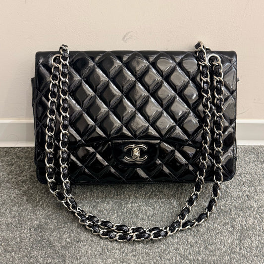 Chanel - Classic Flap Jumbo - Patent leather - Black - (Jumbo)