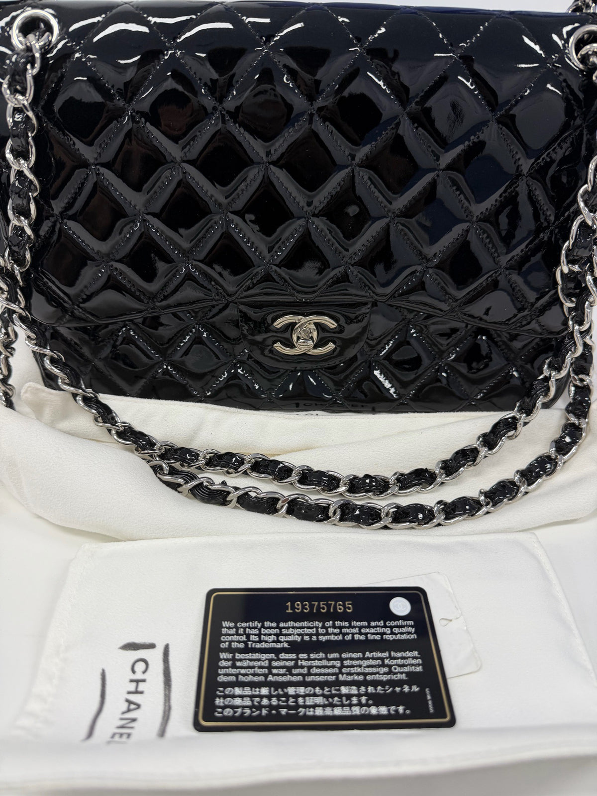 Chanel - Classic Flap Jumbo - Patent leather - Black - (large)