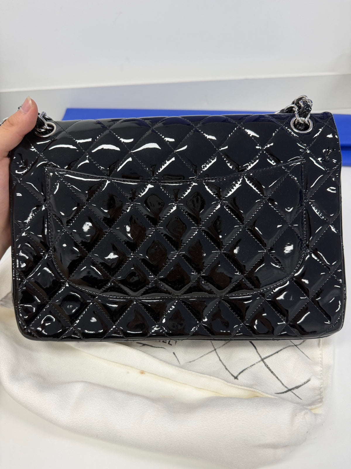 Chanel - Classic Flap Jumbo - Patent leather - Black - (large)