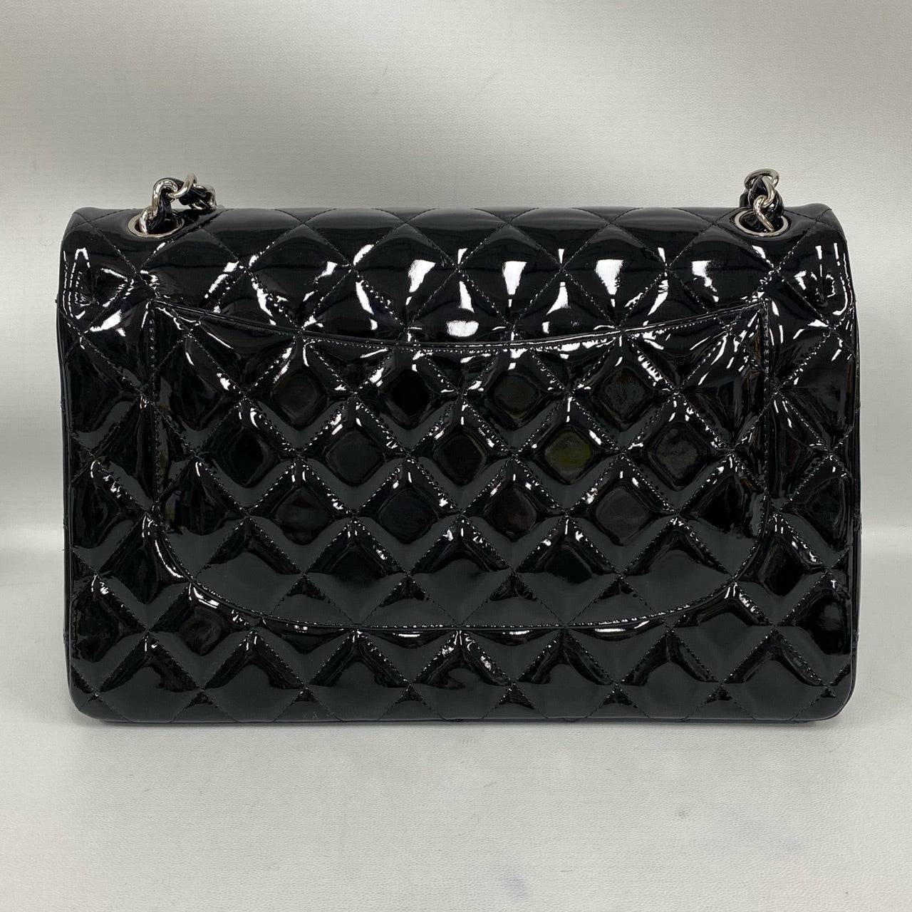 Chanel - Classic Flap Jumbo - Patent leather - Black - (Large)