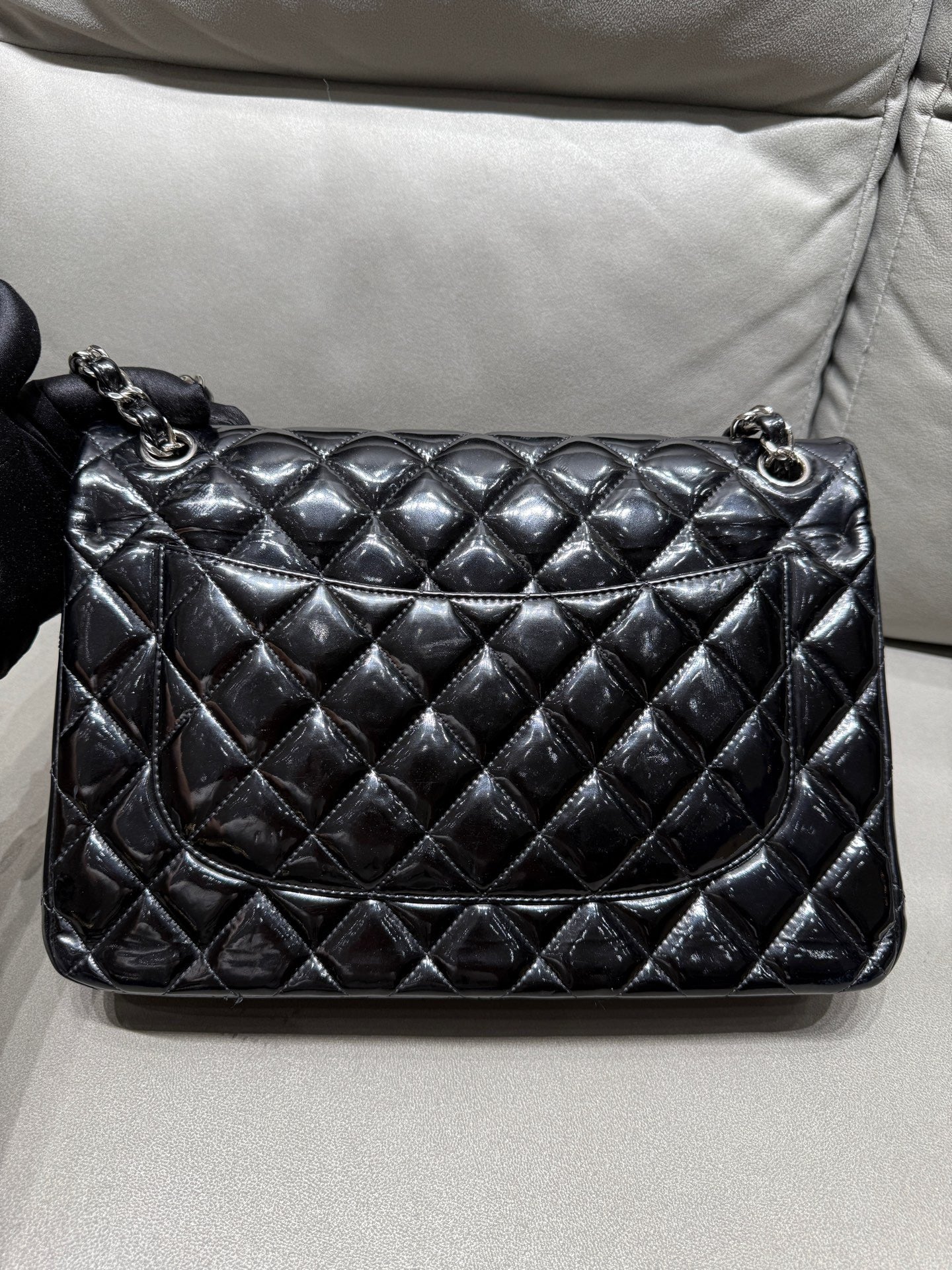 Chanel - Classic Flap Jumbo - Patent leather - Black - (large)