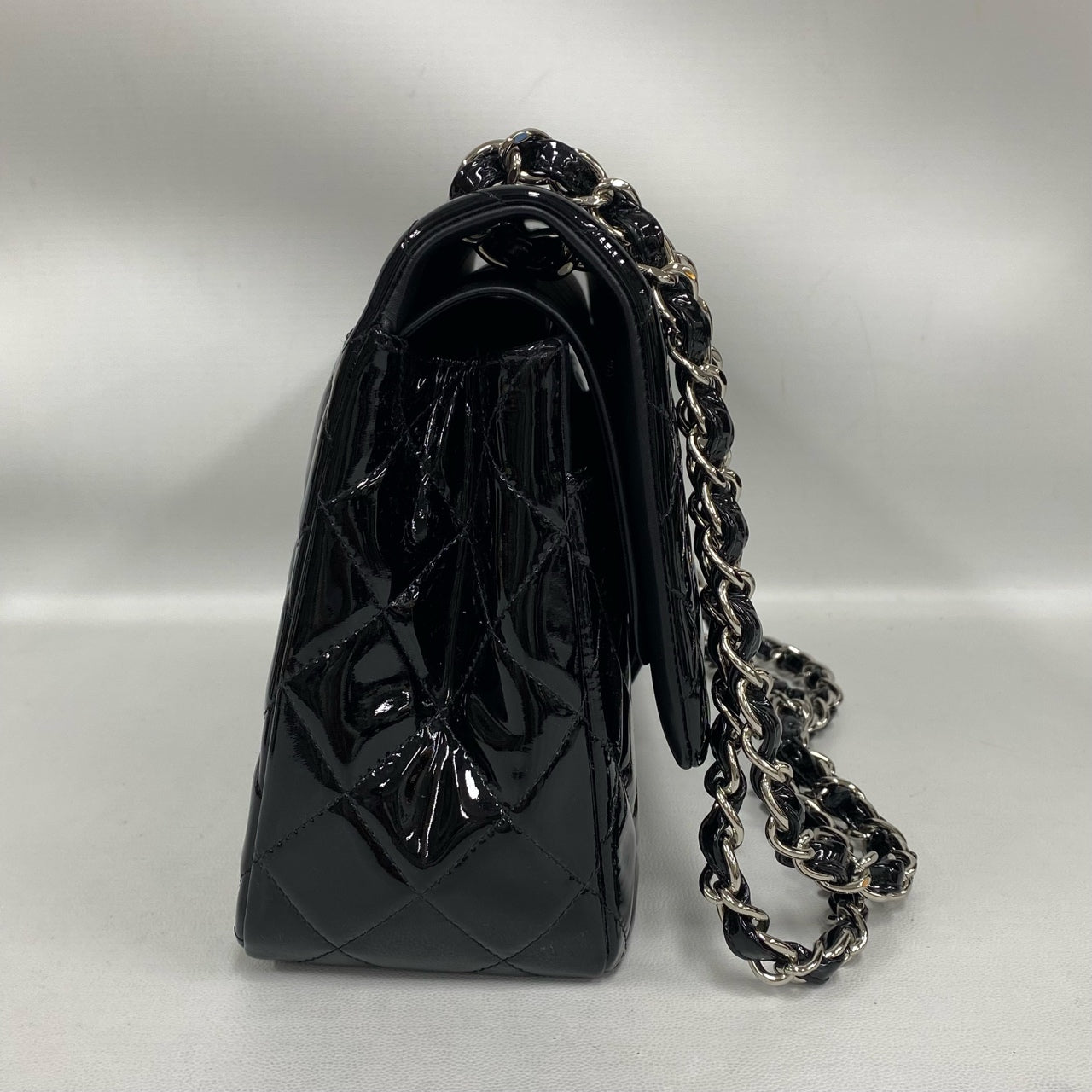 Chanel - Classic Flap Jumbo - Patent leather - Black - (Large)