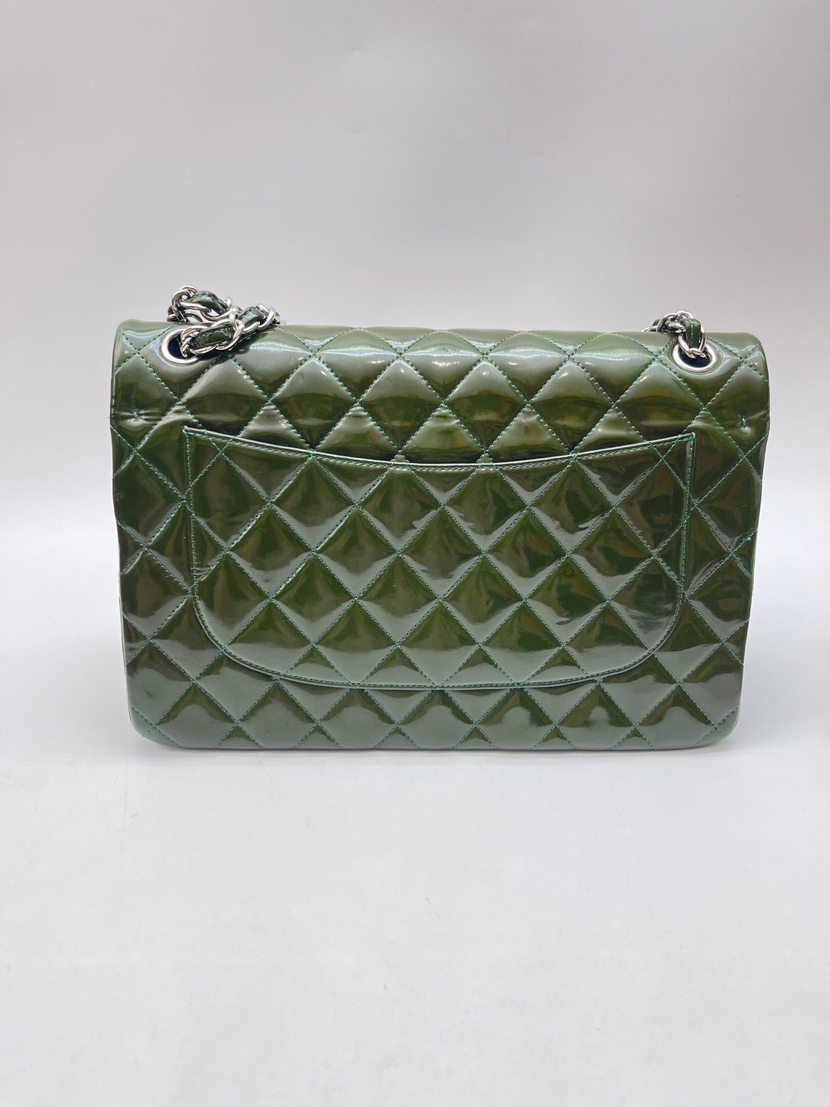 Chanel - Classic Flap Jumbo - Patent leather - Green - (Jumbo)