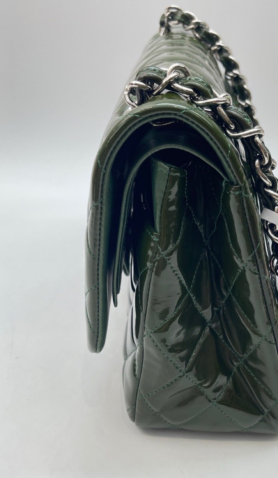 Chanel - Classic Flap Jumbo - Patent leather - Green - (Jumbo)