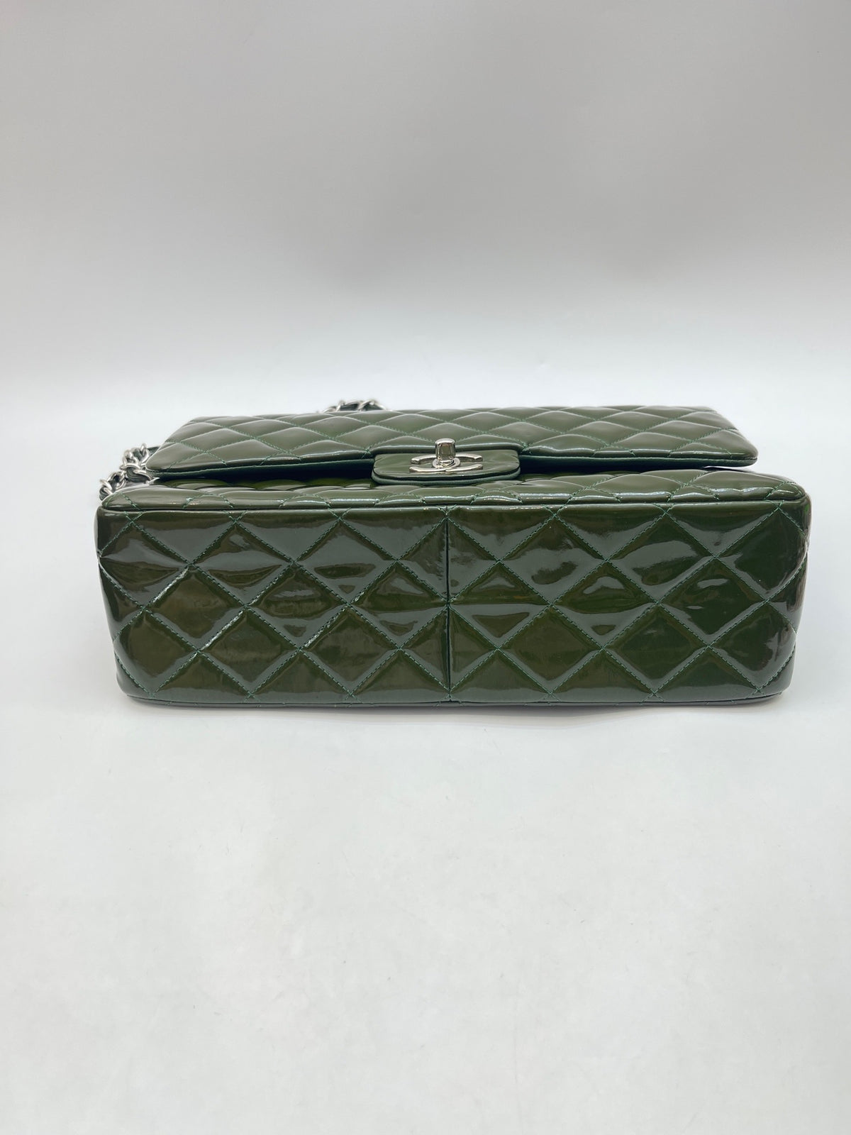 Chanel - Classic Flap Jumbo - Patent leather - Green - (Jumbo)