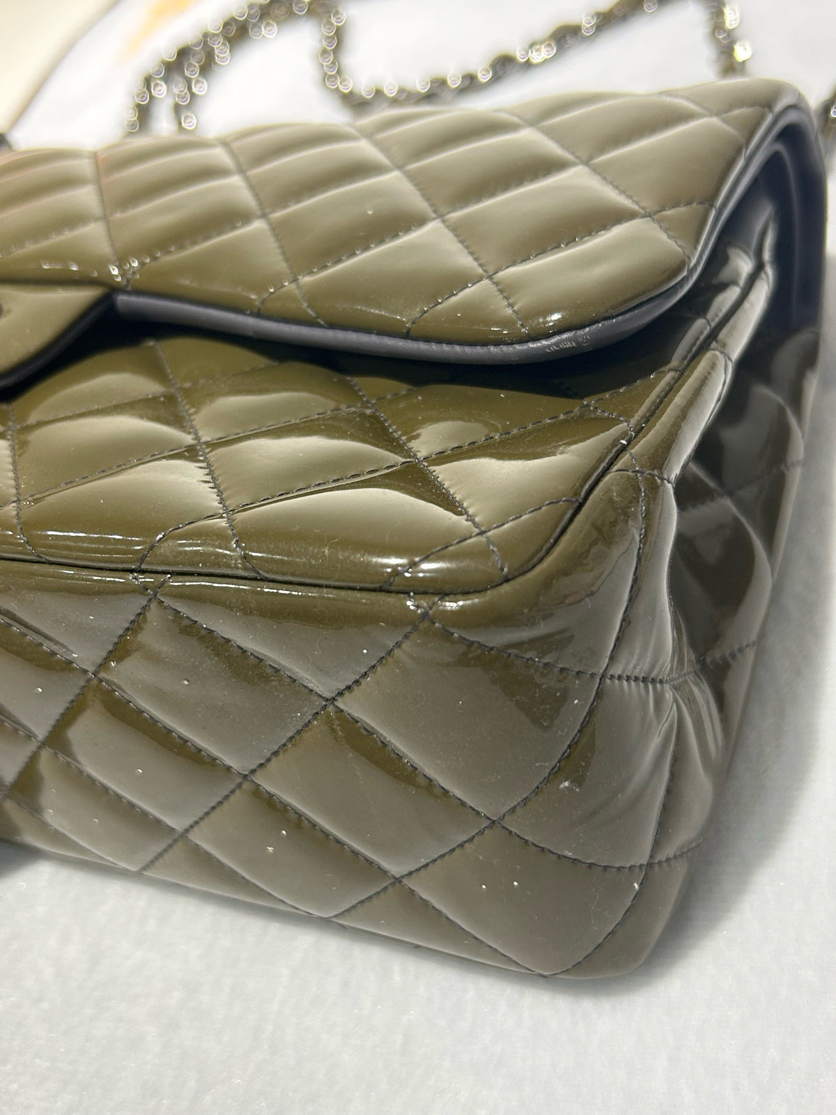Chanel - Classic Flap Jumbo - Patent leather - Green - (large)