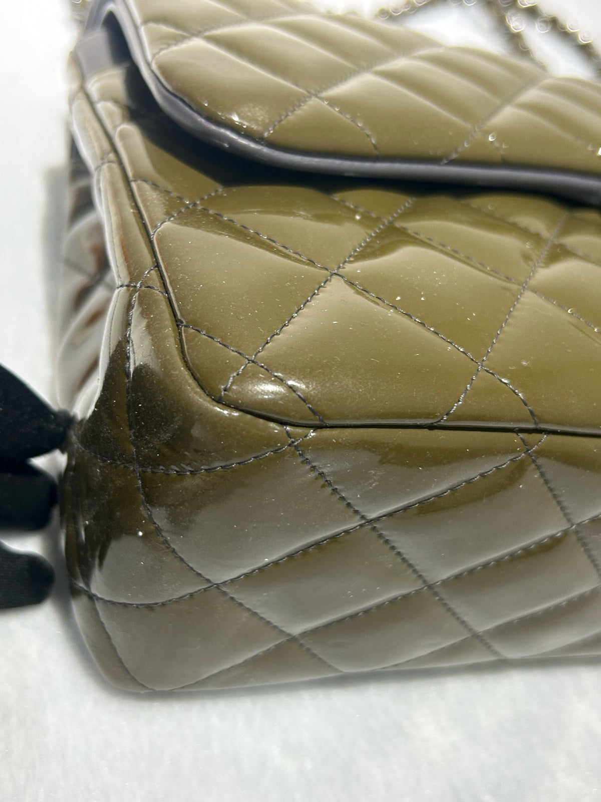 Chanel - Classic Flap Jumbo - Patent leather - Green - (large)