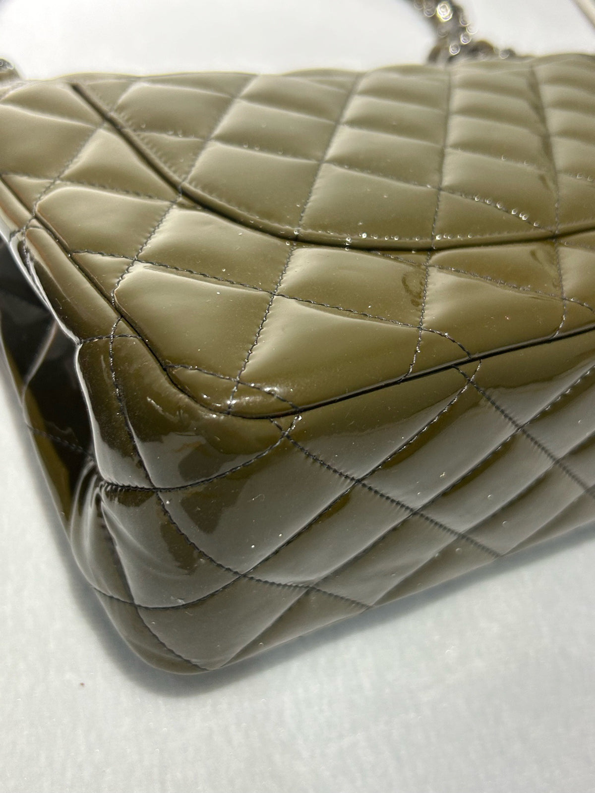 Chanel - Classic Flap Jumbo - Patent leather - Green - (large)