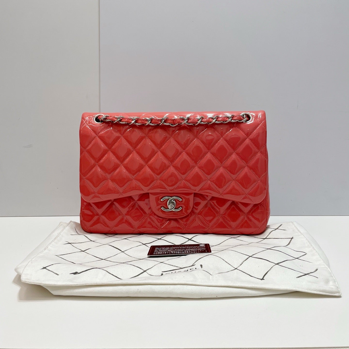 Chanel - Classic Flap Jumbo - Patent leather - Pink - (large)
