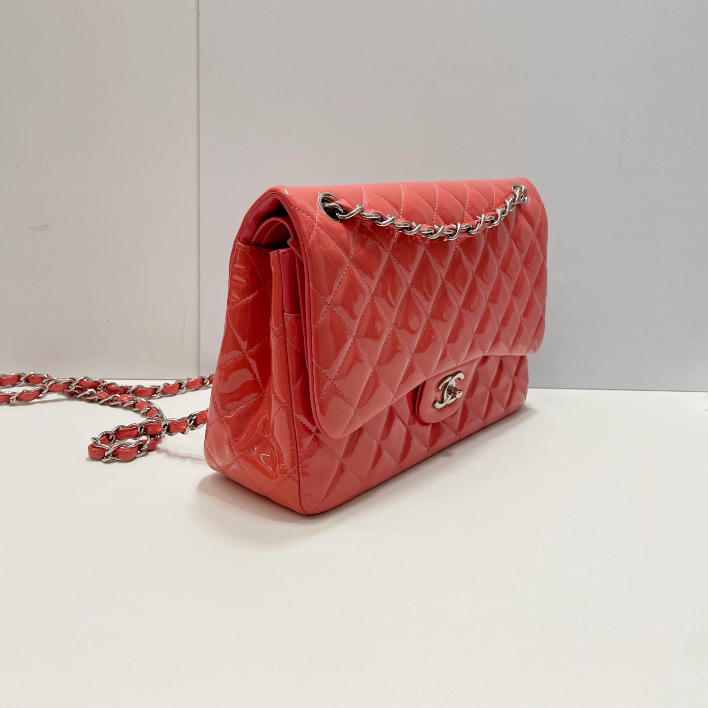 Chanel - Classic Flap Jumbo - Patent leather - Pink - (large)