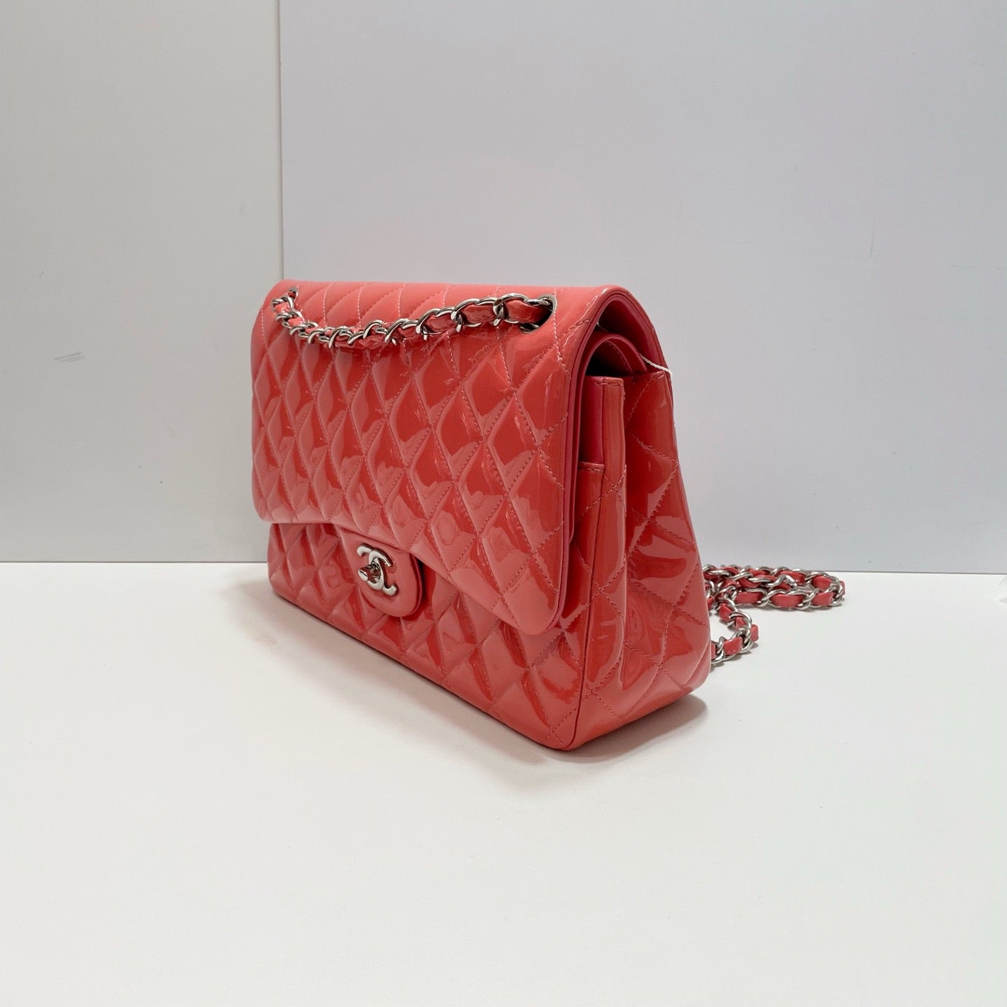 Chanel - Classic Flap Jumbo - Patent leather - Pink - (large)