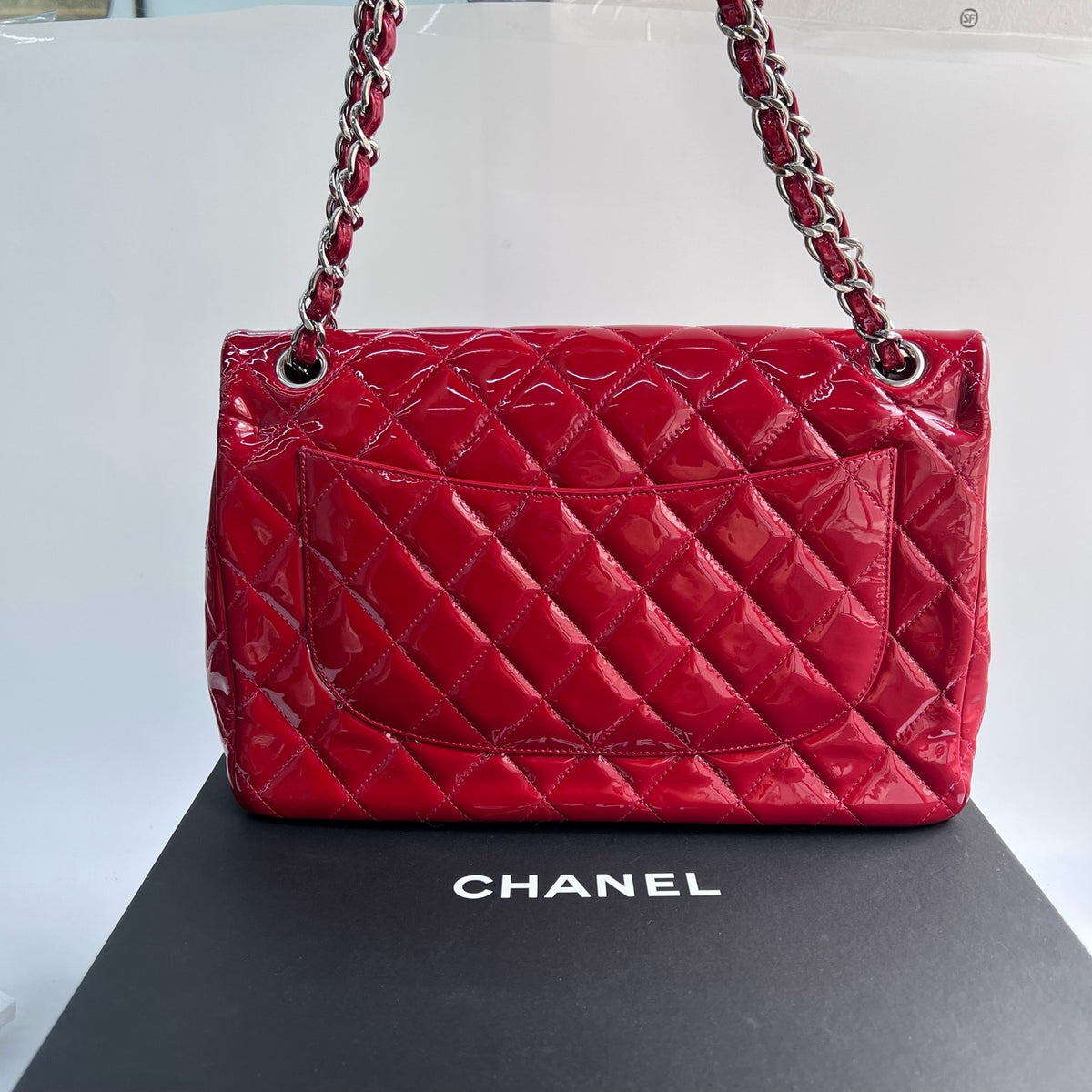 Chanel - Classic Flap Jumbo - Patent leather - Red - (large)
