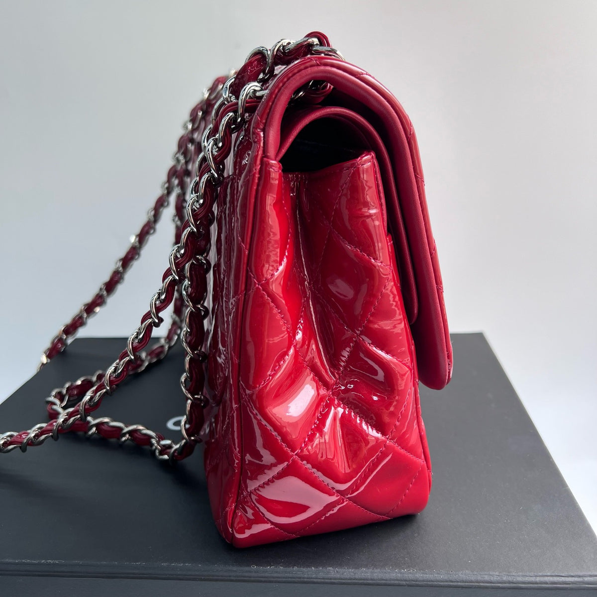 Chanel - Classic Flap Jumbo - Patent leather - Red - (large)