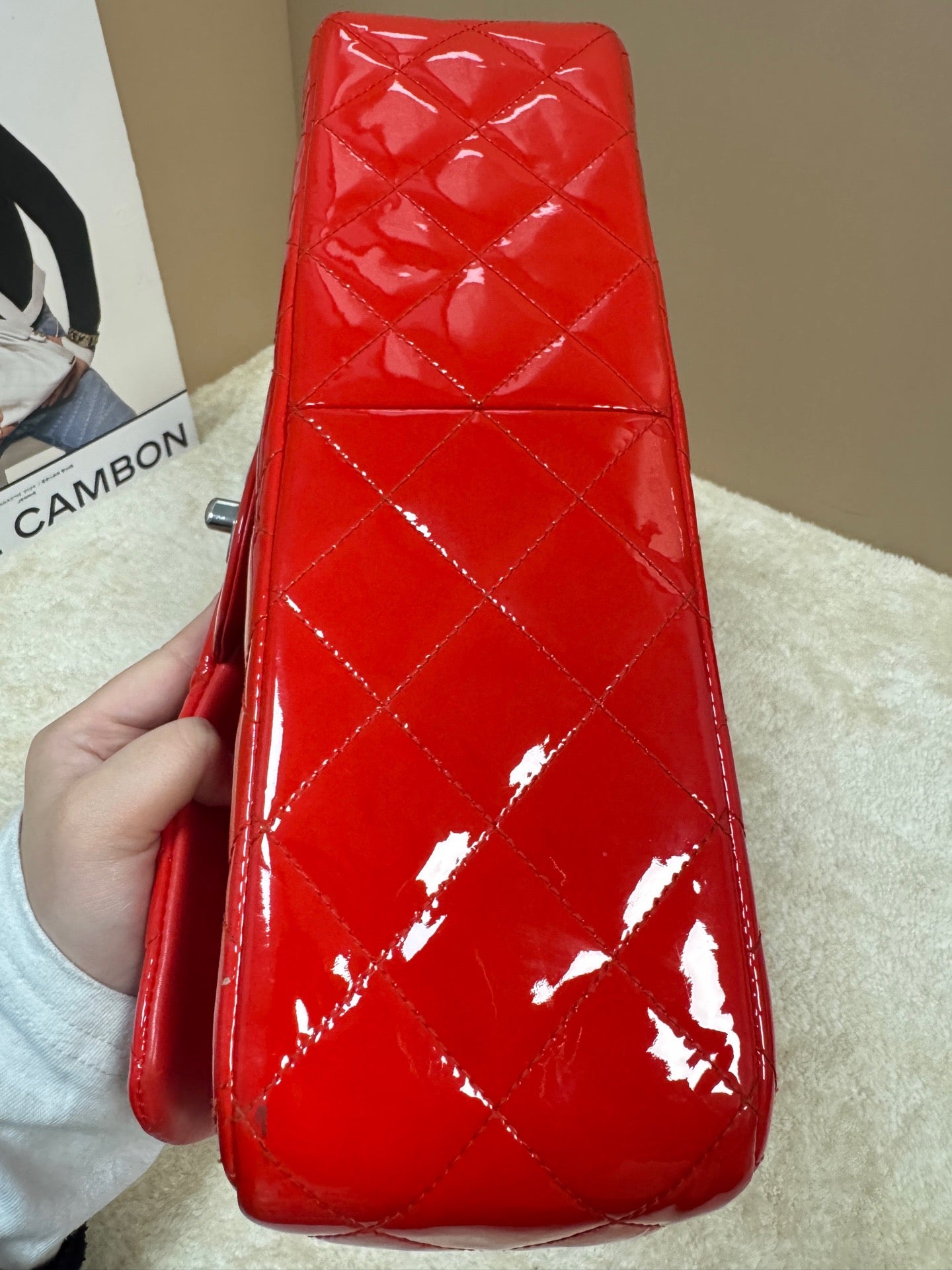 Chanel - Classic Flap Jumbo - Patent leather - Red - (large)