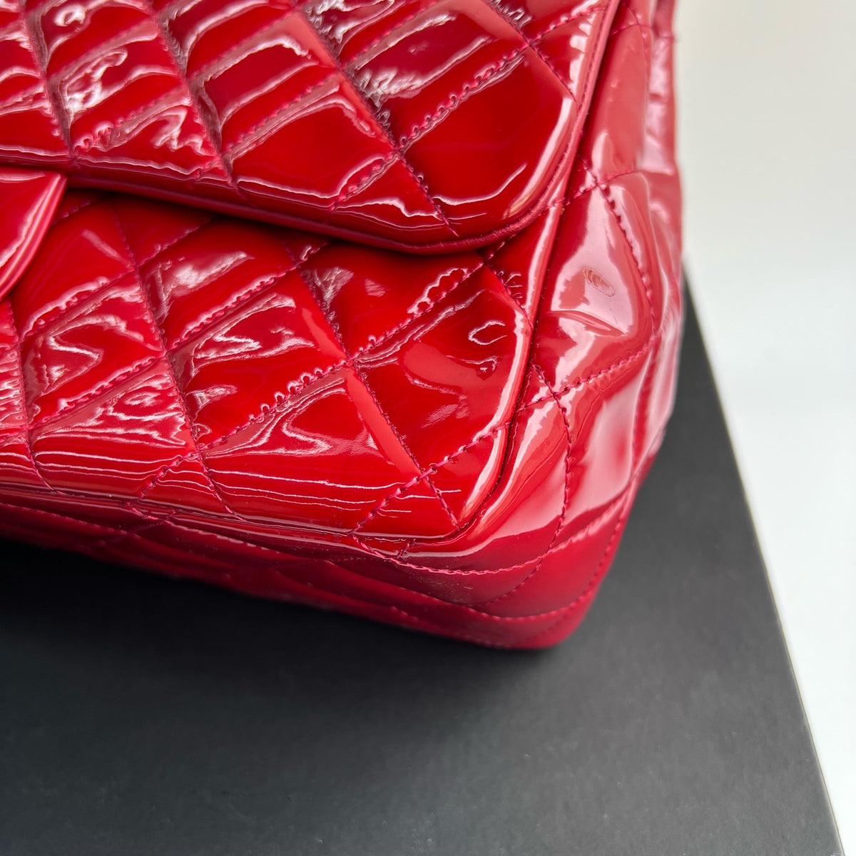 Chanel - Classic Flap Jumbo - Patent leather - Red - (large)