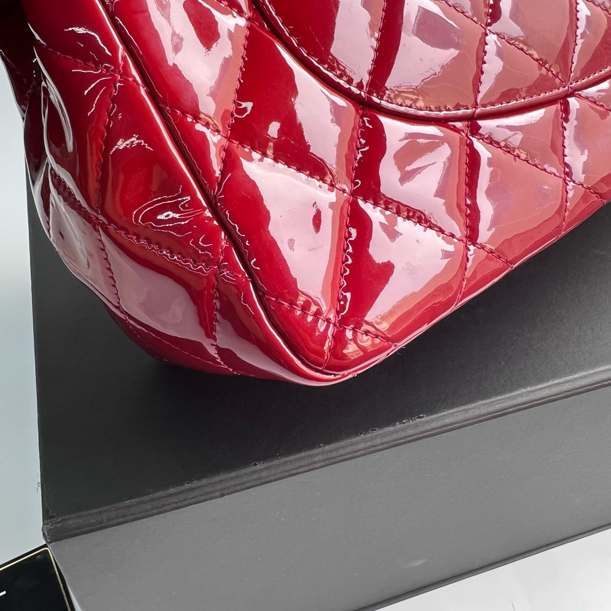 Chanel - Classic Flap Jumbo - Patent leather - Red - (large)