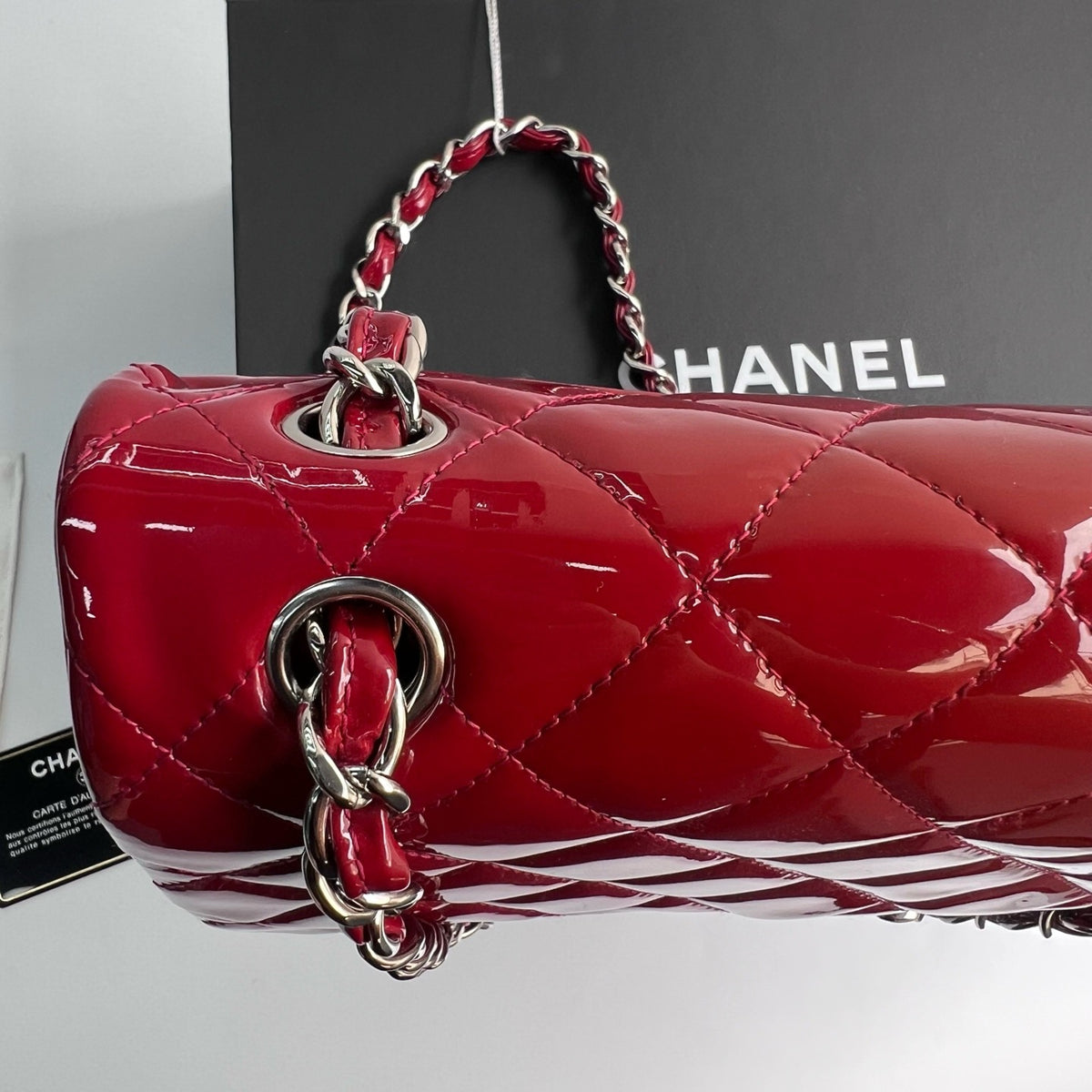 Chanel - Classic Flap Jumbo - Patent leather - Red - (large)