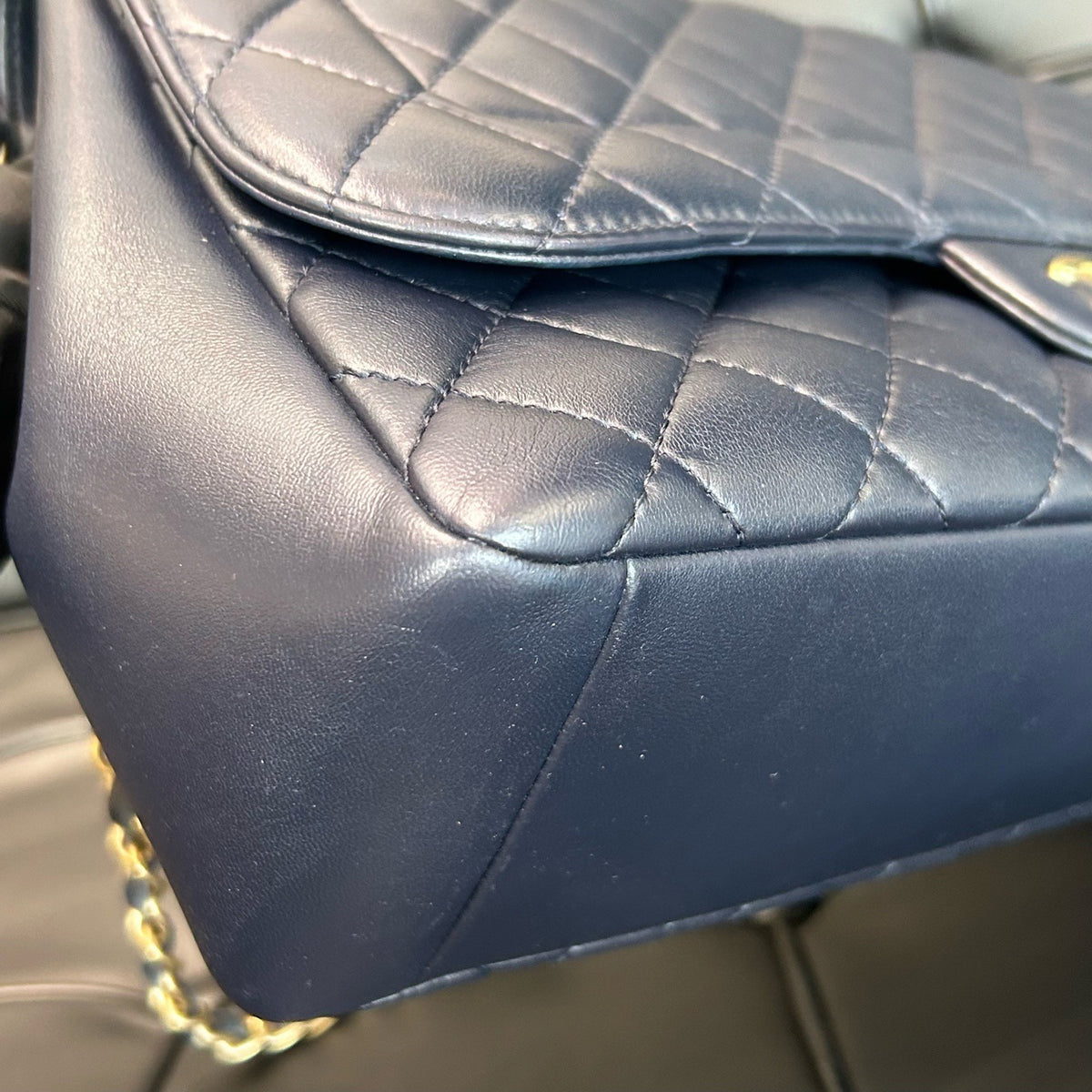Chanel - Classic Flap Large - Leather - Navy - (large)