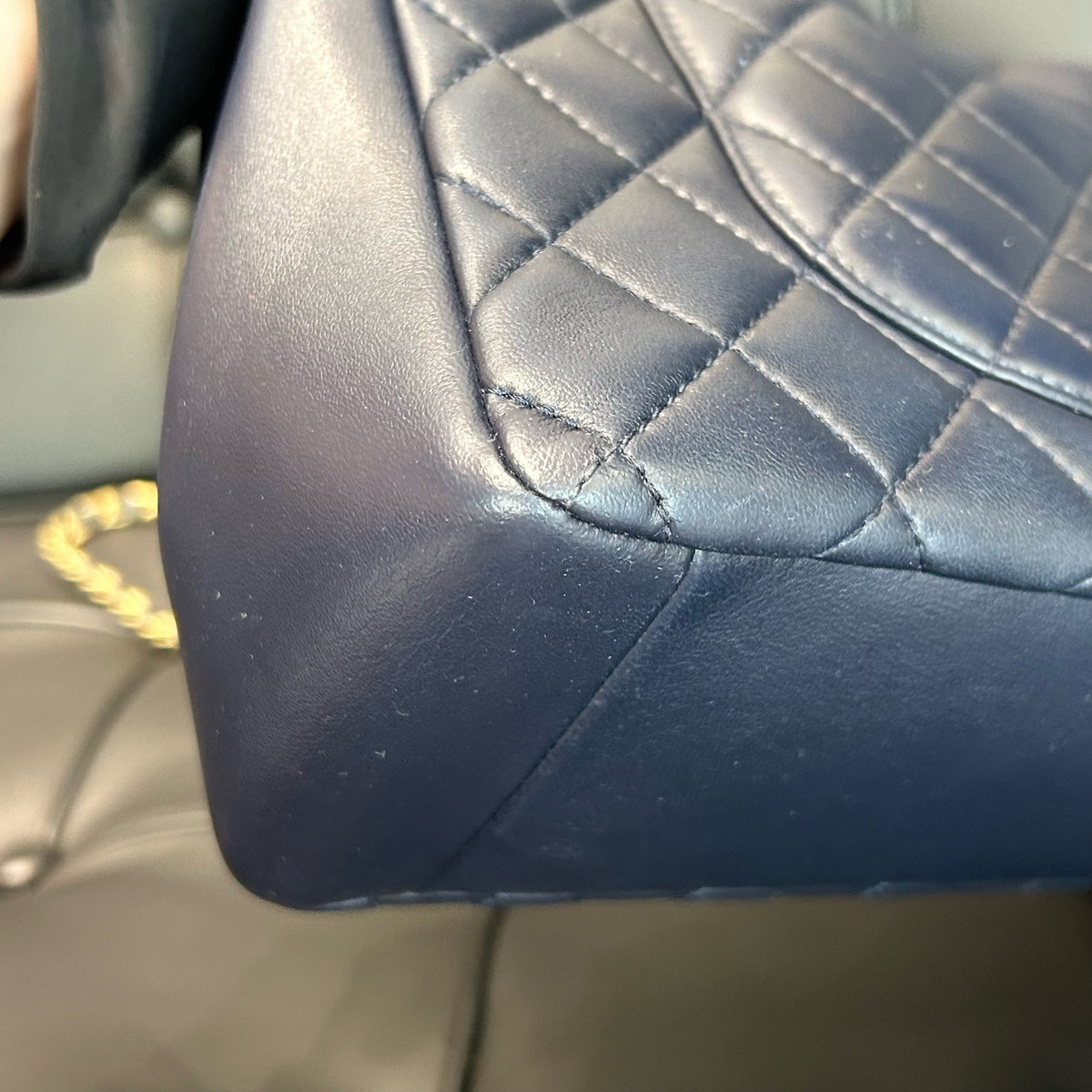 Chanel - Classic Flap Large - Leather - Navy - (large)