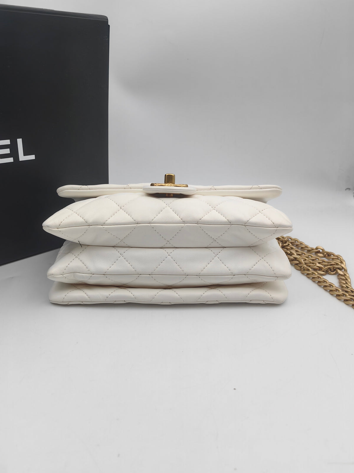 Chanel - Classic Flap Large Mini - Leather - White - (mini)