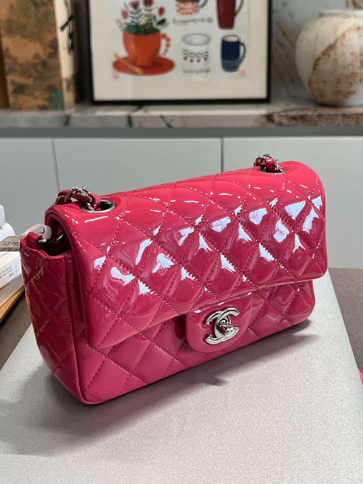 Chanel - Classic Flap Large Mini - Patent leather - Pink - (mini)