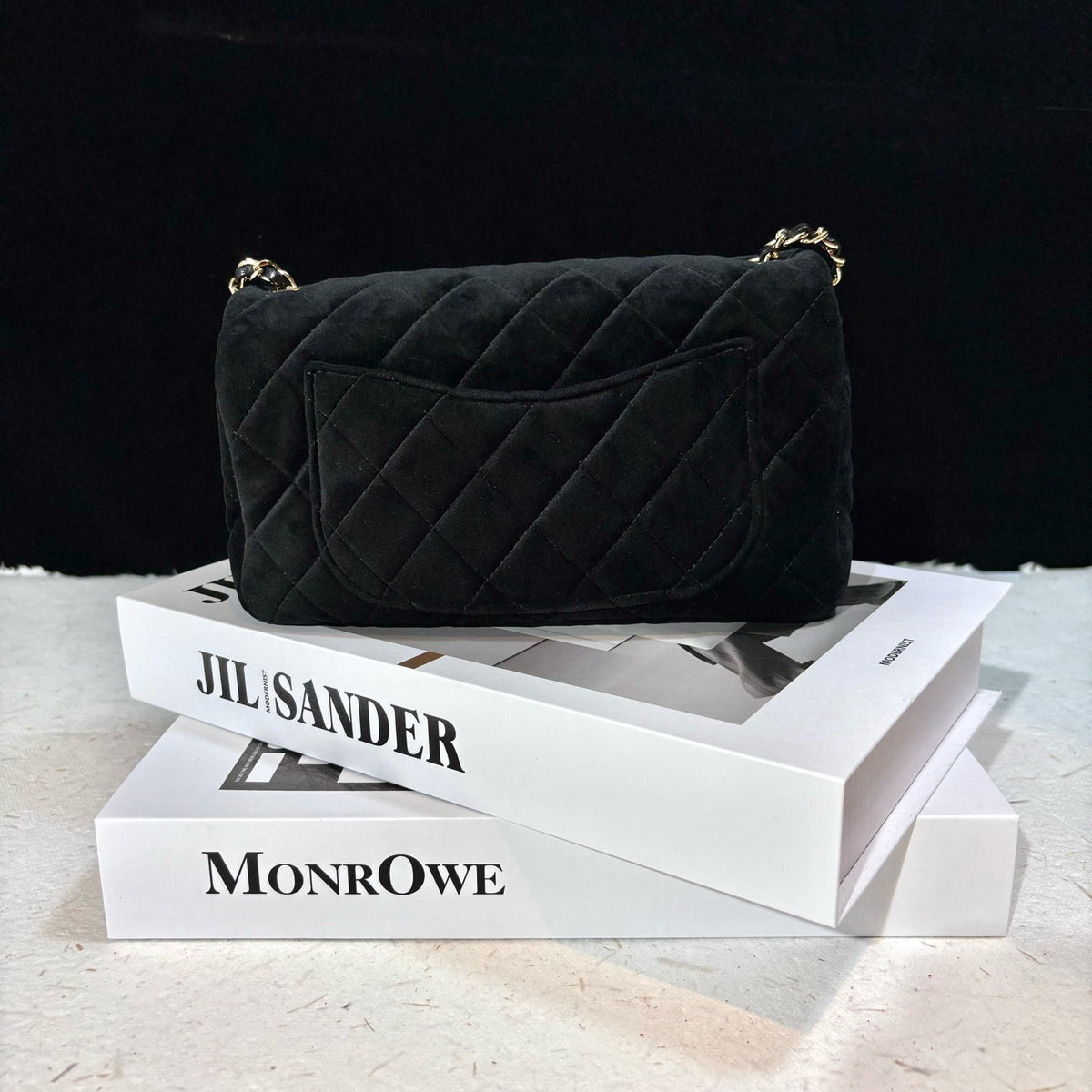 Chanel - Classic Flap Large Mini - Velvet - Black - (mini)