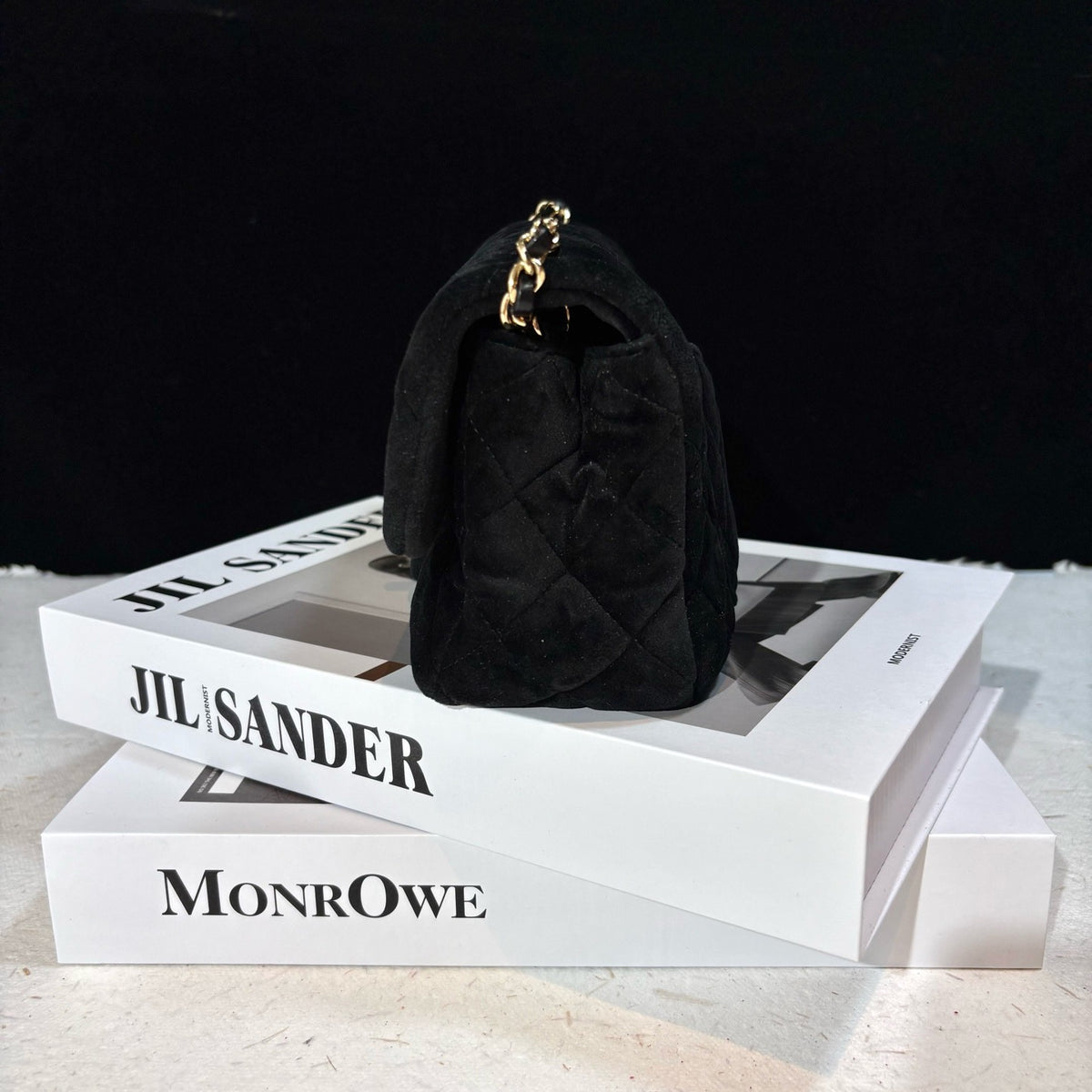 Chanel - Classic Flap Large Mini - Velvet - Black - (mini)