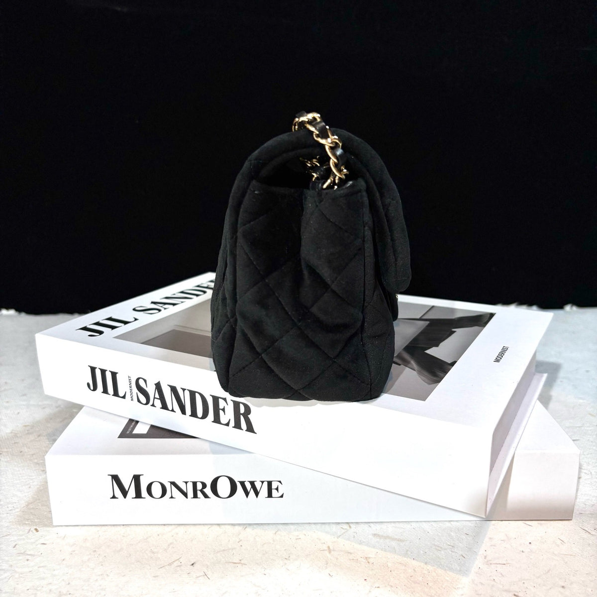Chanel - Classic Flap Large Mini - Velvet - Black - (mini)