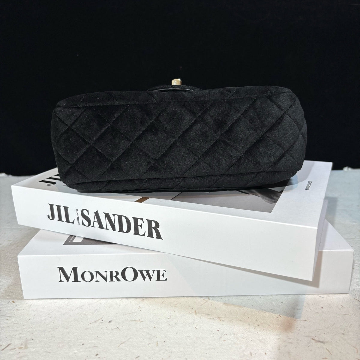 Chanel - Classic Flap Large Mini - Velvet - Black - (mini)