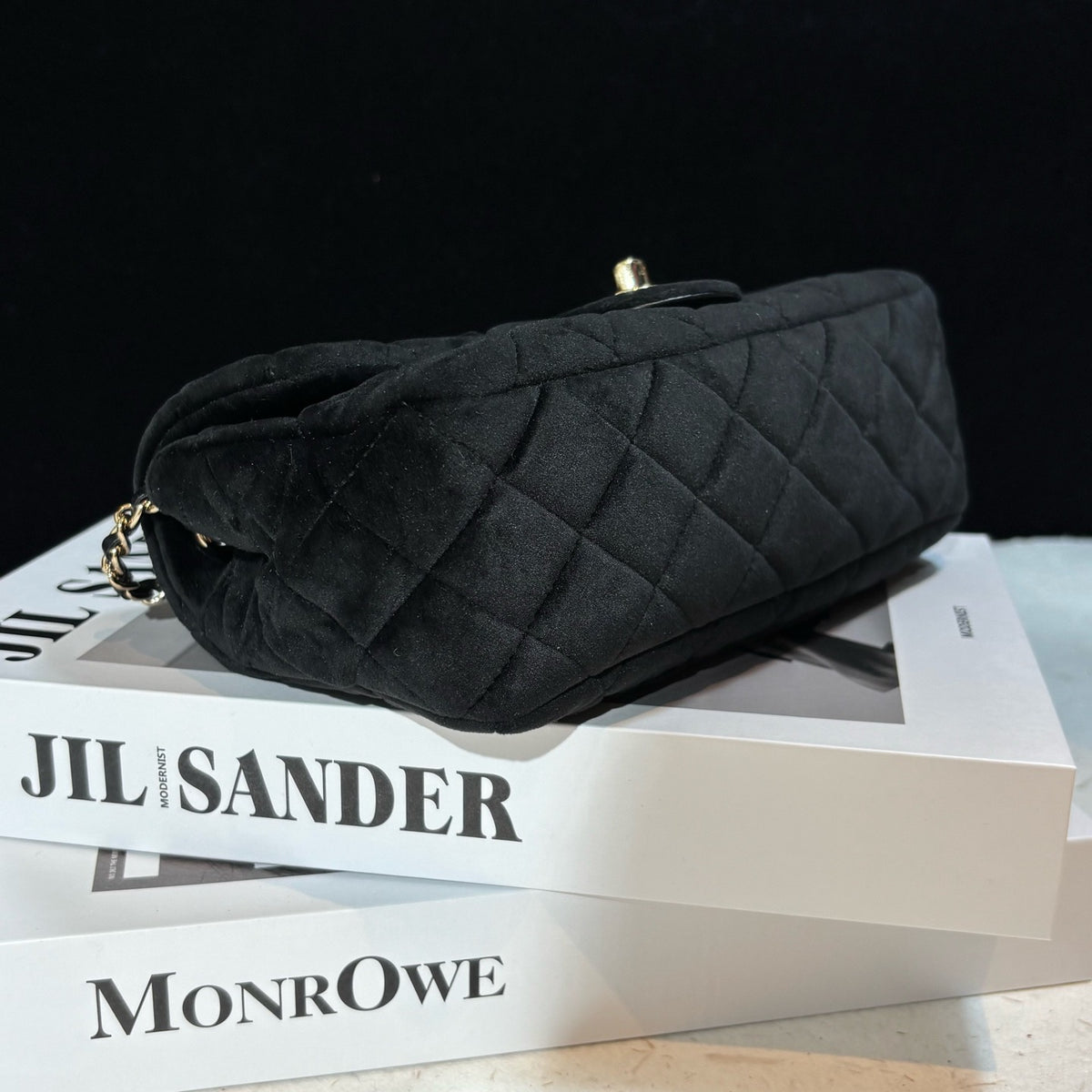 Chanel - Classic Flap Large Mini - Velvet - Black - (mini)