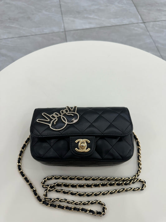 Chanel - Classic Flap - Leather - Black - (mini)