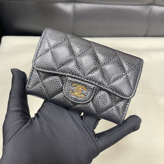 Chanel - Classic Flap - Leather - Black - (Small)